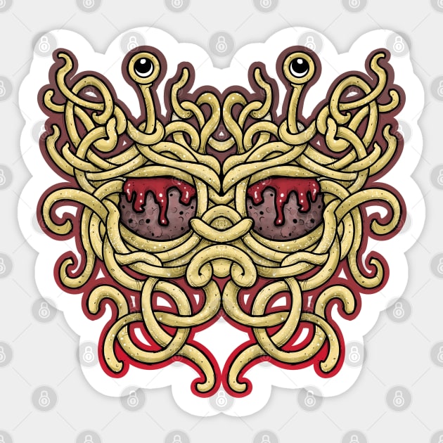 The flying spaghetti monster, pastafarian merch, R amen. Sticker by weilertsen